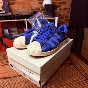 Adidas Superstar 80s UNDFTD x BAPE Blue Camo Men's Sneakers Size 8.5